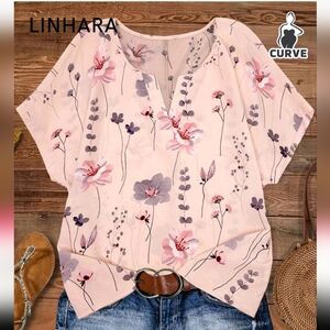 Pink Floral Women's Top